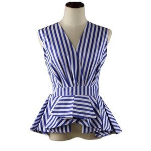 Pinstriped peplum top